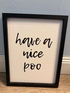 Funny 'Have a Nice Poo' Framed Bathroom Wall Decor